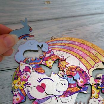 Obrázek z Dřevěné puzzle 1 - šedá 