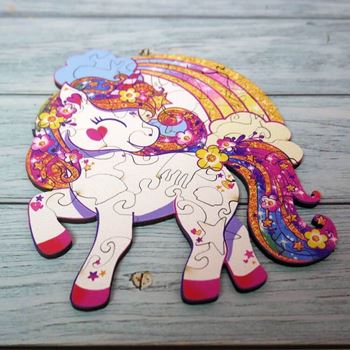 Obrázek Dřevěné puzzle 1 - šedá