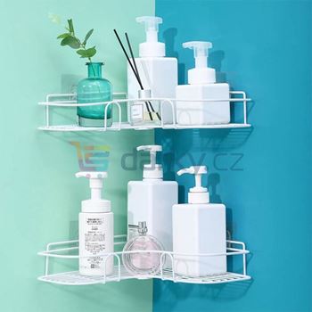 Obrázek z Rohová kovová polička - bílá 