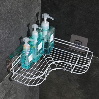 Obrázek z Rohová kovová polička - bílá 