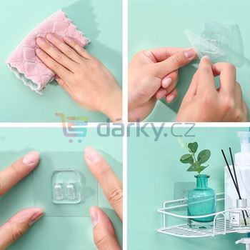 Obrázek z Rohová kovová polička - bílá 