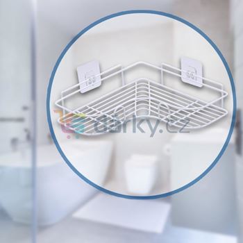 Obrázek z Rohová kovová polička - bílá 