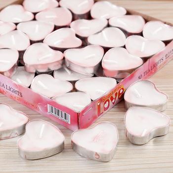 Obrázek Svíčka srdce 50 ks - červená