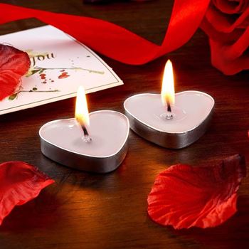 Obrázek z Svíčka srdce 50 ks - červená 