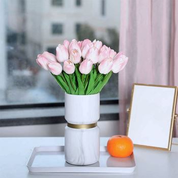 Obrázek z Umělé tulipány 10 ks - bílé 